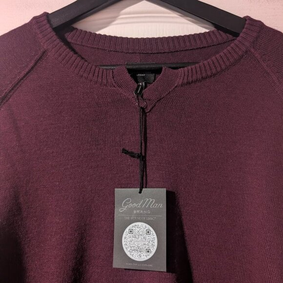 Good Man Brand | MVP V-Notch Merino Wool Sweater In Fig - Picture 5 of 11